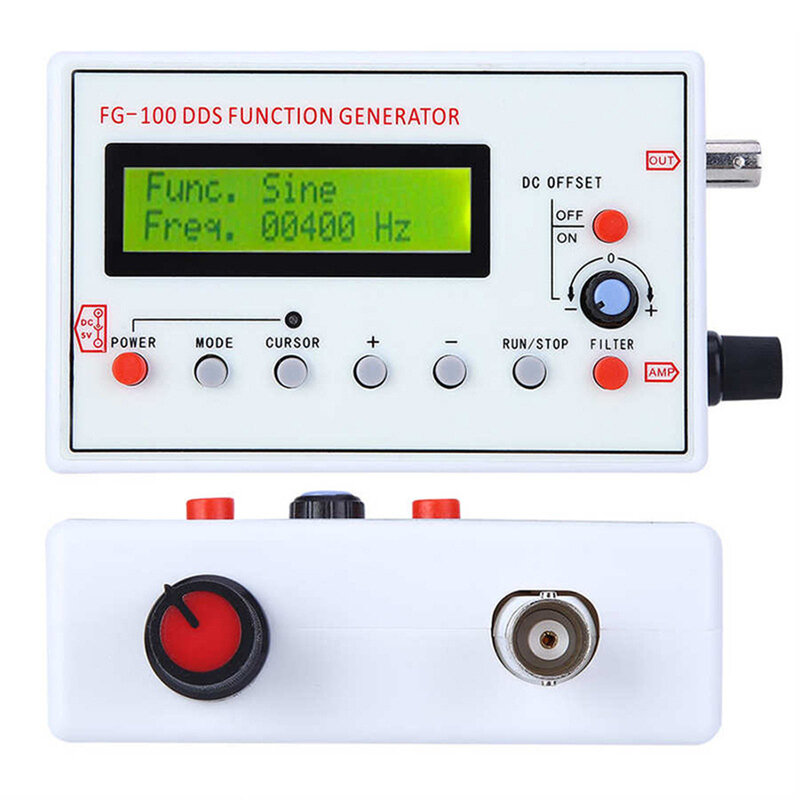 FG-100 DDS Function Signal Generator Frequency Counter 1Hz - 500KHz Signal Source Module Sine+Square+Triangle+Sawtooth Waveform