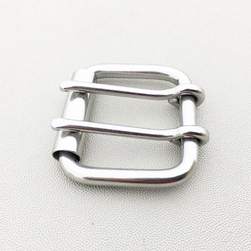 Stainless Steel Double Pin Buckle Solid Cowboy Belt Hardware Roller Wastband Head 52mm 60mm