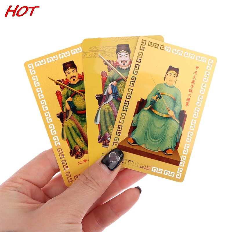 1 buah 2024 kartu logam tua Jia Chen Nian Li Cheng umum T tahun 2024 kartu keberuntungan Feng Shui Tai Sui jimat kartu Natal tahun keberuntungan