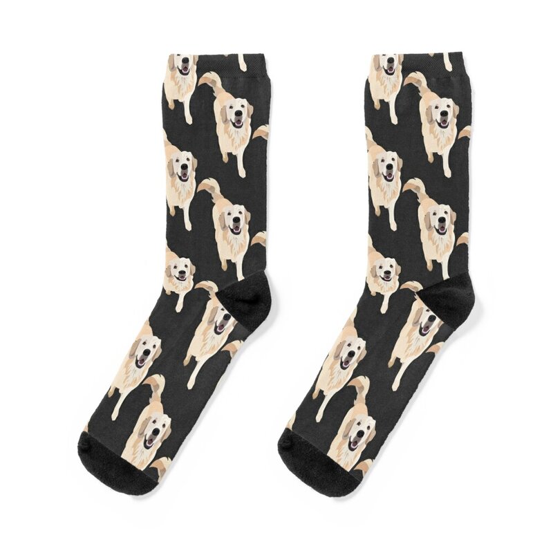 Golden Retriever Doggo - BLACK Socks crazy sports and leisure heated Ladies Socks Men's