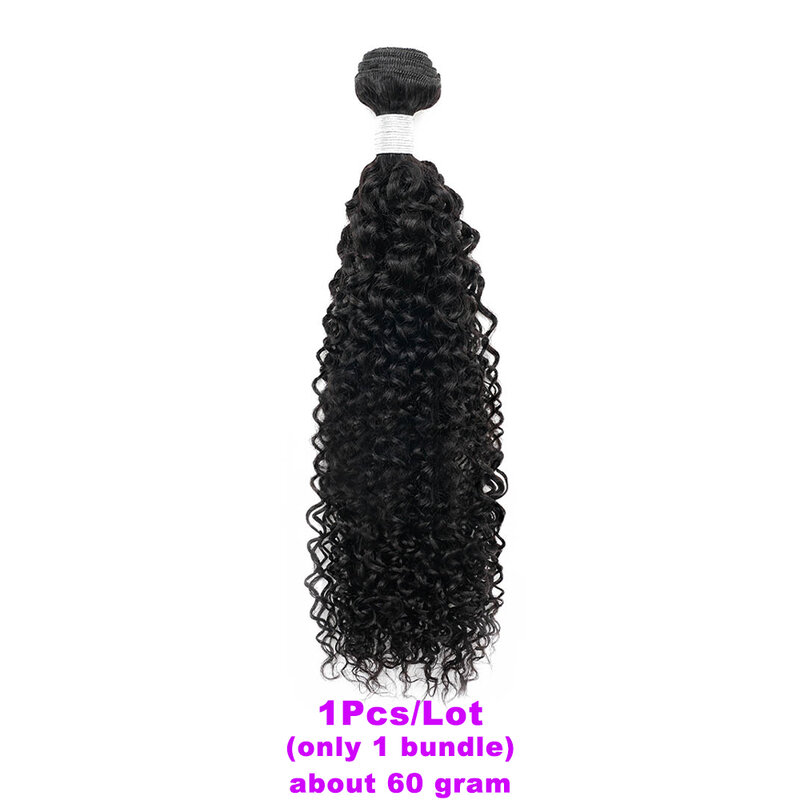 Mechones de cabello humano rizado Jerry, extensiones de cabello indio Remy de 12 a 22 pulgadas, Color negro, doble trama, 60 gramos por paquete