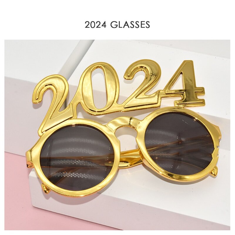 จำนวนแว่นตาปีใหม่แว่นตาพลาสติกตลกสำหรับปาร์ตี้แว่นกันแดดสีสันสดใส2024 2024ปีใหม่แว่นตาสุขสันต์วันปีใหม่