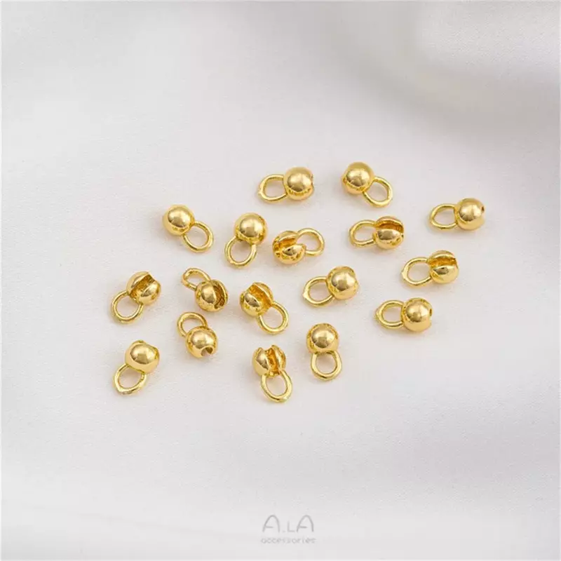 14K Gold Positioning Bead Buckle Chain Knot Ending Buckle Diy Bracelet Necklace Connecting Buckle Jewelry Accessories C042
