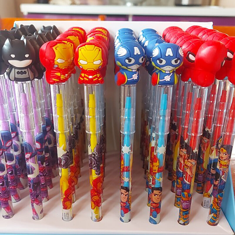 8 sztuk/56 sztuk Marvel Avengers Spider-man/kapitan ameryka Anime elementarne uczniowie automatyczne ołówki nauka piśmienne