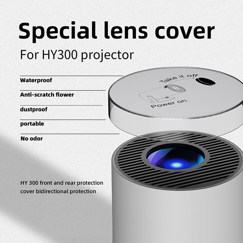 Cubierta de protección de lente de proyector HY300, cubierta de protección delantera y trasera, impermeable, a prueba de polvo, tapa específica para proyector