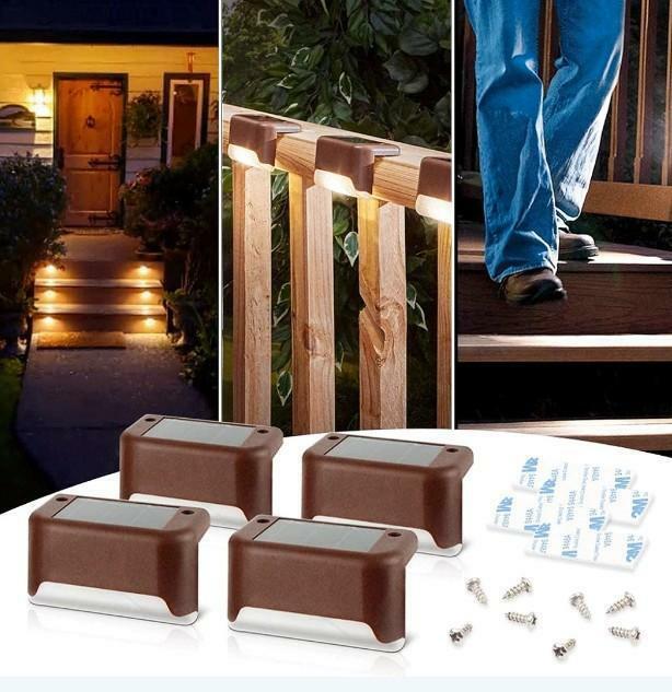 Lámpara de paso Solar LED blanca cálida, luces de jardín al aire libre, decoración impermeable para balcón, Patio, escalera, valla