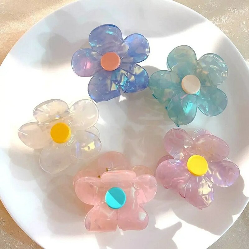 Pinzas pequeñas de acetato para el cabello, accesorios para el cabello femeninos con forma geométrica, estilo coreano, tocado de flores