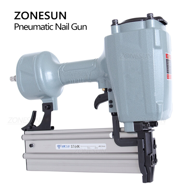 Zonesun ชุดปืนยิงตะปูลม ZS-ST64K อุปกรณ์ฮาร์ดแวร์อุปกรณ์ติดตั้งงานไม้ช่างไม้สำหรับตกแต่งบ้าน