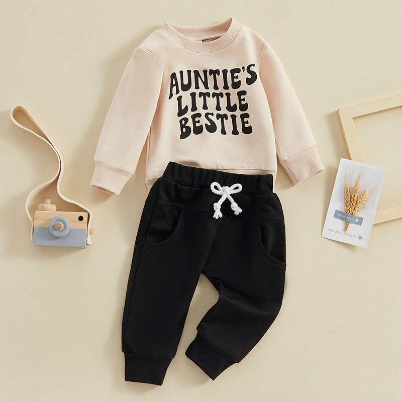 Lioraitiin-Conjunto de ropa para bebé, jersey de manga larga con estampado de letras, Tops, sudadera y pantalones, trajes de otoño e invierno, 2023-12-05