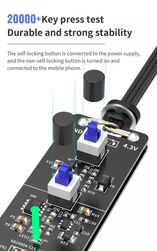 MÉCANICIEN-Câble de démarrage Power Pro Max avec bouton pour iPhone, outils de réparation de téléphone, un bouton, alimentation rapide sur le câble, 6 -13Pro Max