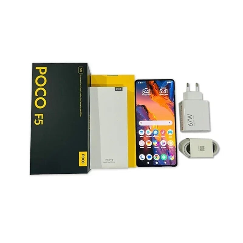 POCO-F5 Câmera tripla versão global 5G NFC, Snapdragon 7 +, Gen 2 Octa Core, 12 GB RAM, 256 GB ROM, Display AMOLED 120Hz, Câmera 64MP, 5000mAh