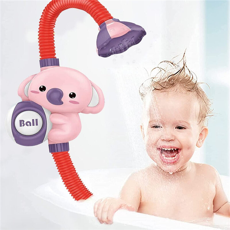 Mainan mandi gajah Sprinkler lucu, pompa air otomatis elektrik dengan alat penyiram Pancuran tangan, mainan bak mandi untuk hadiah ulang tahun anak