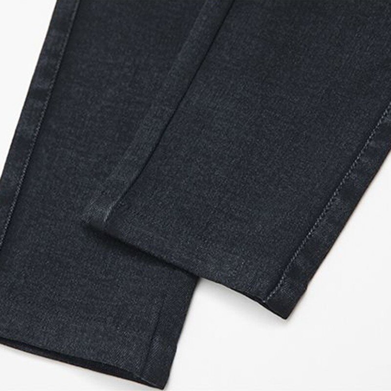 Jeans pensil Skinny pinggang tinggi melar 34 ukuran besar baru 2023 celana Denim panjang sepergelangan kaki celana Denim wanita Korea lambang elegan Vaqueros