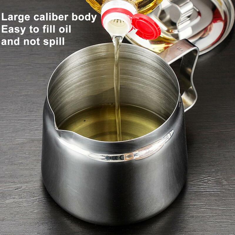 Oil Storage Pot Stainless Steel Oil Container Stainless Steel Oil Filter Pot with Fryer Basket Fine Mesh Strainer for Kitchen
