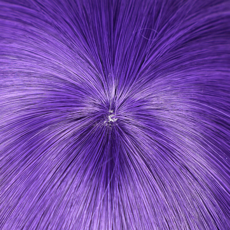 Asahina Mafuyu Wig 61cm panjang ungu gelap Ponytail rambut bergelombang Anime Asahina Mafuyu Wig sintetis tahan panas + topi Wig
