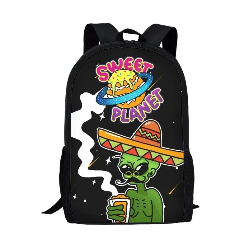 Оригинальный рюкзак с принтом в виде гриба, инопланетянина, школьная сумка, повседневный рюкзак для подростков, сумки для ноутбука, женские и мужские дорожные рюкзаки для хранения