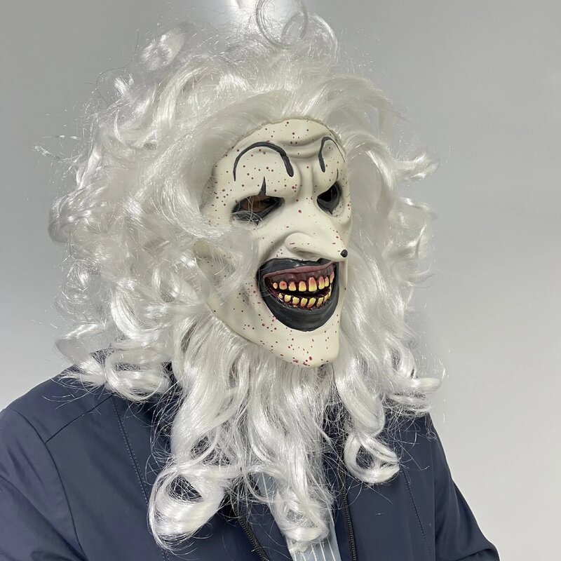 Spaventoso Terrifier 3 Mask Art The Clown Bloody Latex Joker Terrifier maschere Cosplay Full Face donna uomo Halloween Party Cos Prop