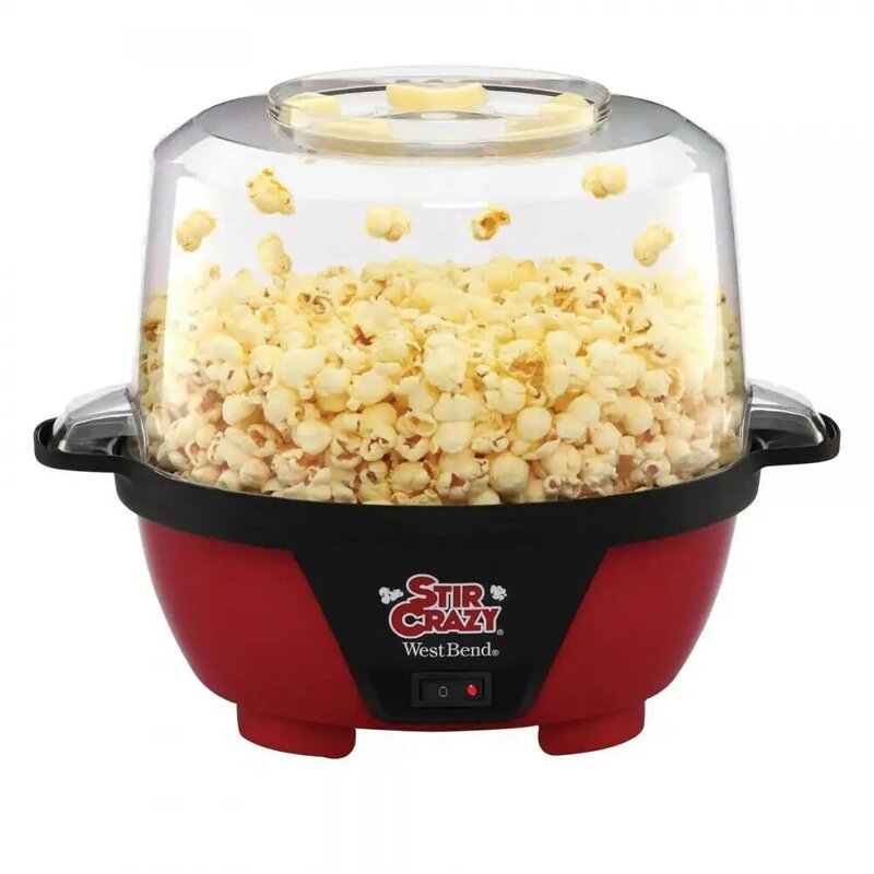 Zamieszaj szalony maszyna do popcornu, czerwony, 6qt