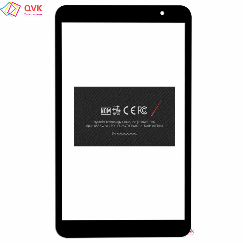 Nero 8 pollici per Hyundai HyTab Plus 8 wb1 Tablet Touch Screen capacitivo Digitizer Sensor pannello di vetro esterno muslimah