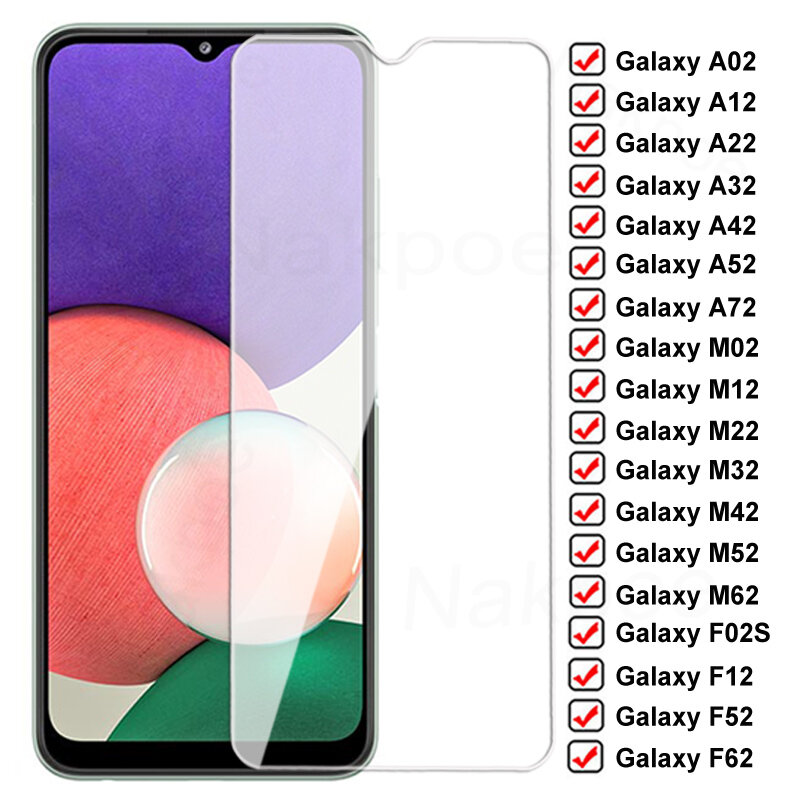 Szkło hartowane do Samsung Galaxy A02 A12 A22 A32 A42 A52 A72 ochraniacz ekranu M02 M12 M22 M32 M42 M52 M62 F02S F12 F52 F62 folia