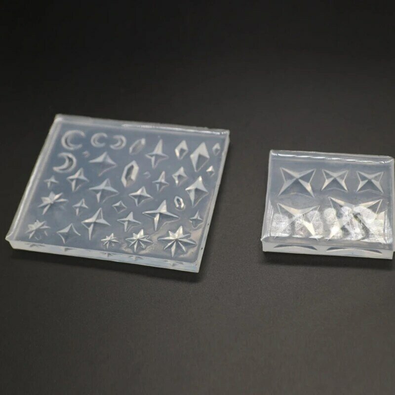 2 stks/set Gemakkelijk schoon te maken Siliconen Mal Diamantvormige Stenen Maken Mold Sieraden Accessoire Casting Mold voor DIY