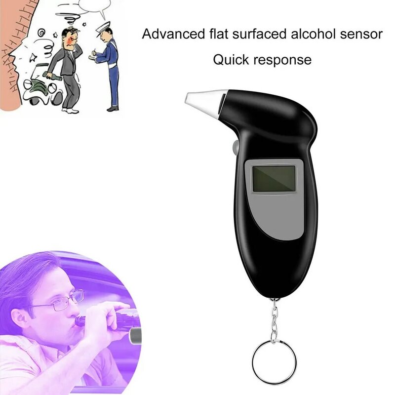 디지털 알코올 숨을 테스터 분석기 전문 알코올 테스터 휴대용 LCD 디스플레이 높은 정확도 호흡 흡입기