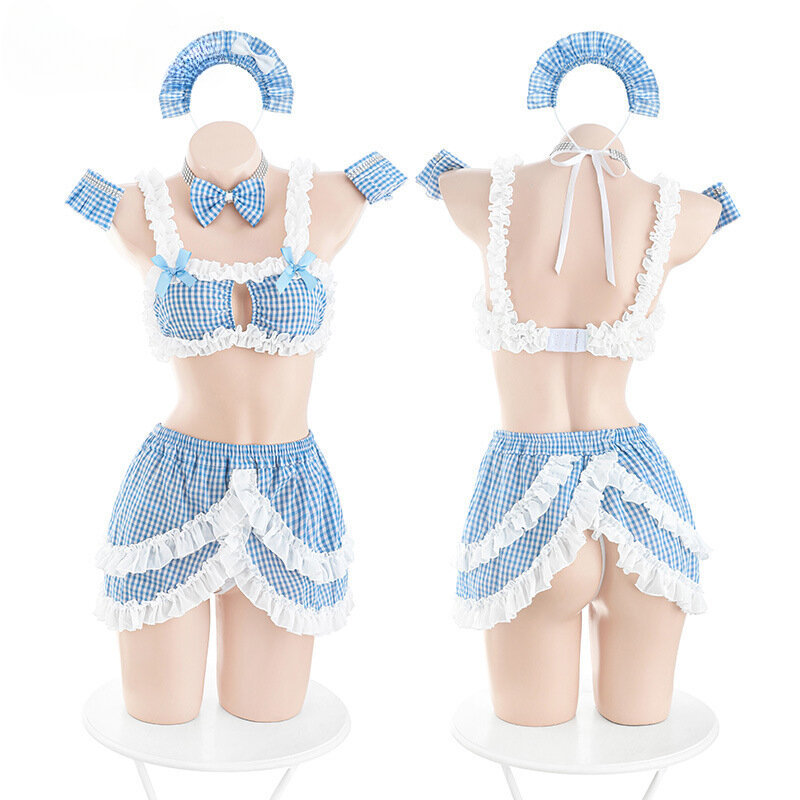 Słodka pokojówka Cosplay kostiumy japońskie porno Anime pokojówka Cosplay sukienka Baby Doll kobiet seksowna bielizna dla dorosłych seks kostium dla do odgrywania ról