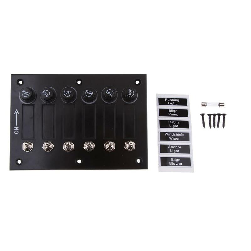 Marine Switch Panel para Barcos, Rv's 12 Switch Panel, 6 Gang Fused