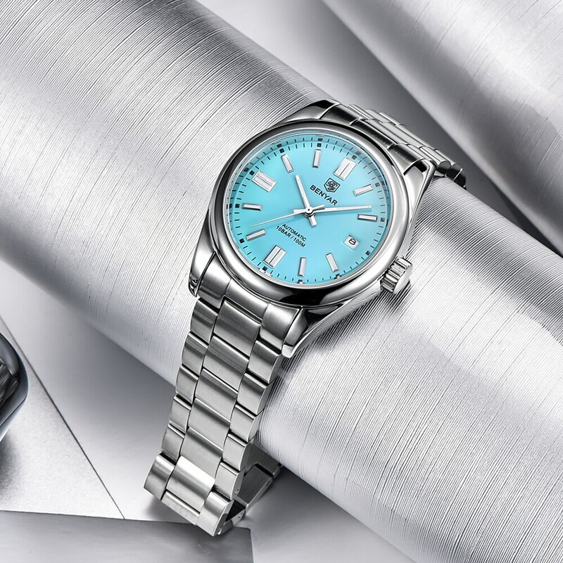 2024 BENYAR nowe luksusowe męskie mechaniczne zegarki na rękę 10Bar wodoodporny zegarek automatyczny sportowy zegarek do nurkowania ze stali nierdzewnej dla mężczyzn