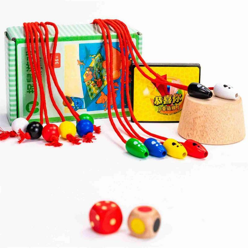 Wooden Mouse Catching Game Creative Children Interactive Wooden Toys Cat Catch Mouse Desktop Game Children Toys Gifts