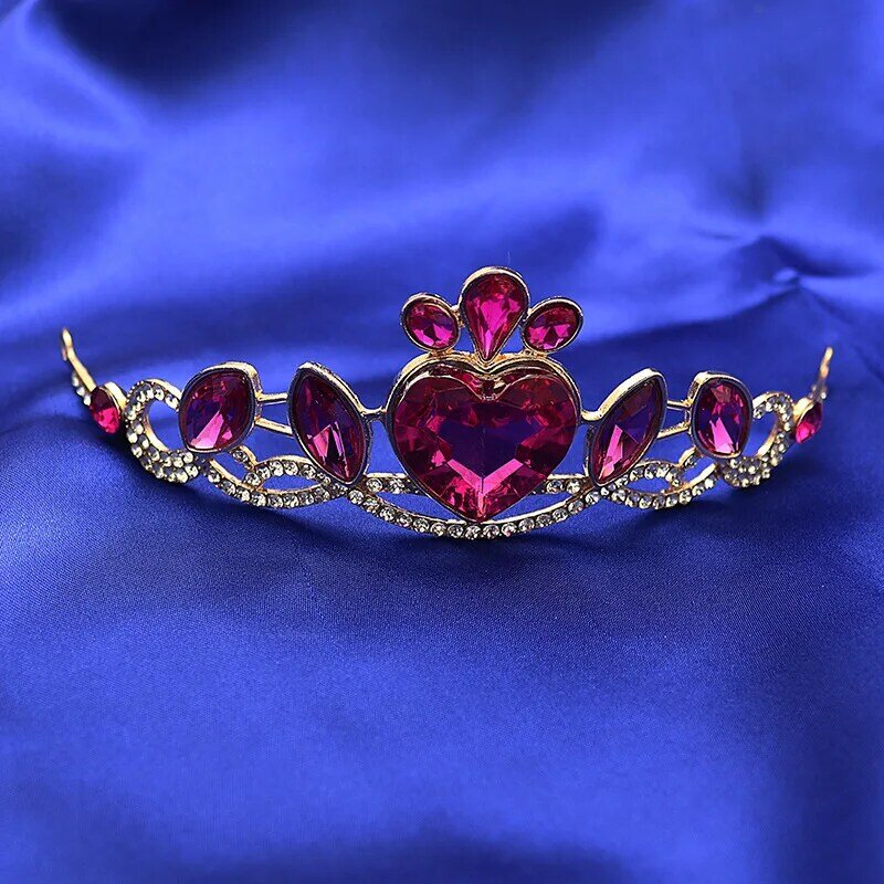 Little Princess Diadem for Girls Birthday Party Sparkly Rhinestone Tiaras and Crowns Purple Colorful Crystal Headbands for Kids