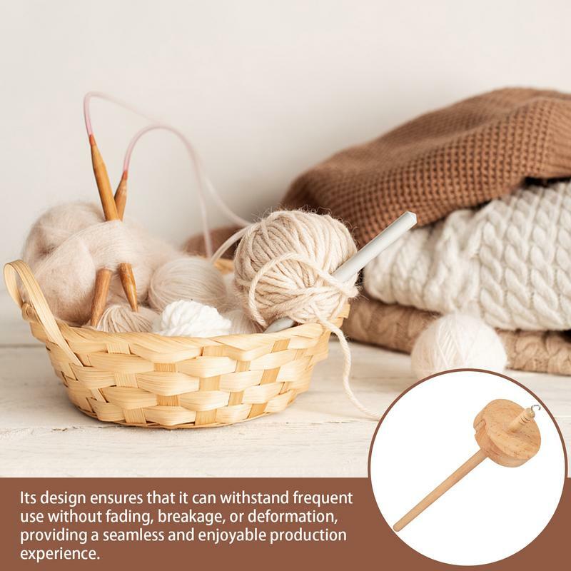 ล้อหมุนสำหรับผู้เริ่มฝึกทอผ้าแบบใช้มือหมุนทำจากเส้นด้ายแบบมือจับทนทานและใช้งานง่าย