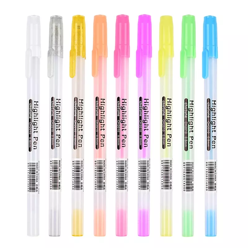 0.8mm Colorful Highlighter Drawing Marker Pen Sketching Painting Highlight Pens Greeting Cards Marker Art Stationery Supplies
