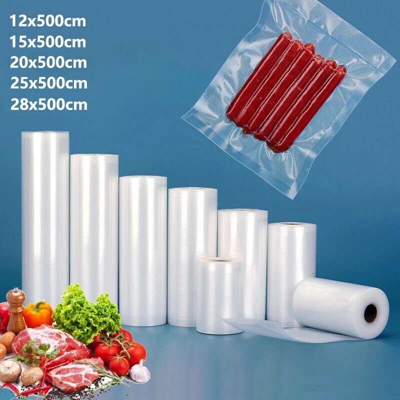 Vacuum Food Sealer Rolls,Thicken Reusable Food Storage Bags, BPA-Free Vacuum Seal Bags, for All Vaccum Food Sealer Machines
