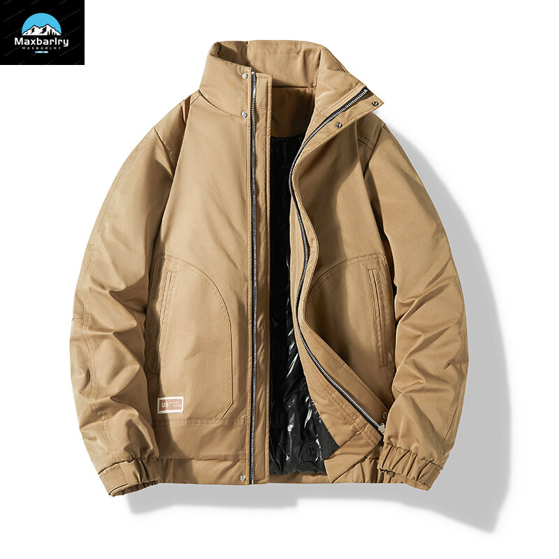 남성용 플러스 사이즈 겨울 재킷, 하이 칼라, 두꺼운 따뜻한 다운 재킷, 방풍, 따뜻한 패딩 코트, 한국 패션