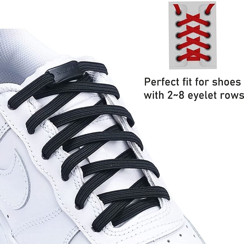 Cordones elásticos para zapatillas de deporte, cordones planos sin cordones, bandas de goma para zapatos para niños y adultos, 1 par