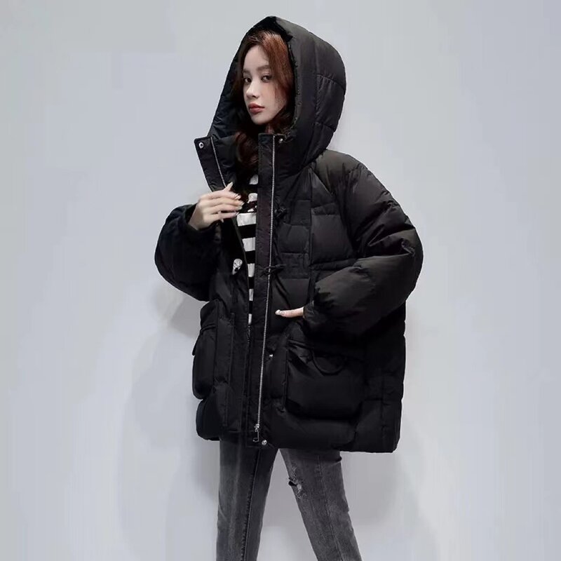 Inverno donna piumino d'anatra bianco piumino con cappuccio giacche cappotti 2022 sci caldo cappotti da donna antivento