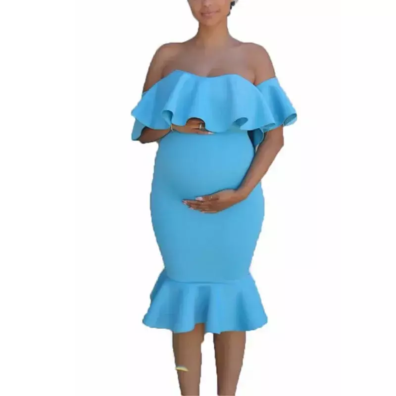 Pregnant Woman Dresses Christmas Party Clothing Gown Pregnant Clothes Pregnancy Dress Photography Props Clothes Maternity Skirt
