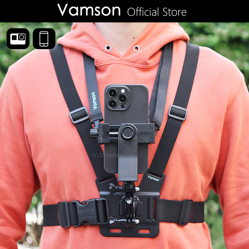 Vamson – support de téléphone portable rotatif à 360 °, sangle de poitrine, adaptateur pour iphone, Samsung