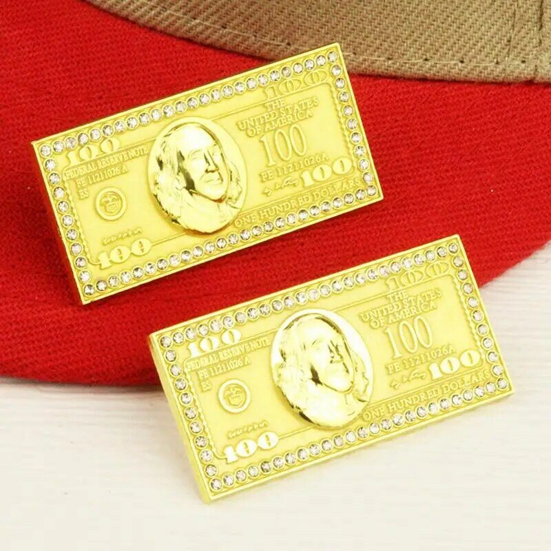 Metall Abzeichen Brosche Dollar Zeichen Schmuck Stifte Hut Brosche Abzeichen auffällige Metall Emaille Brosche für Hüte Kleidung Hemden Jacken