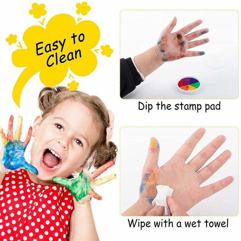 Perlengkapan kreatif dapat dicuci pembuat kartu grafiti untuk anak cetak lumpur DIY lukisan jari bantalan tinta cat bantalan jari lukisan Inkpad