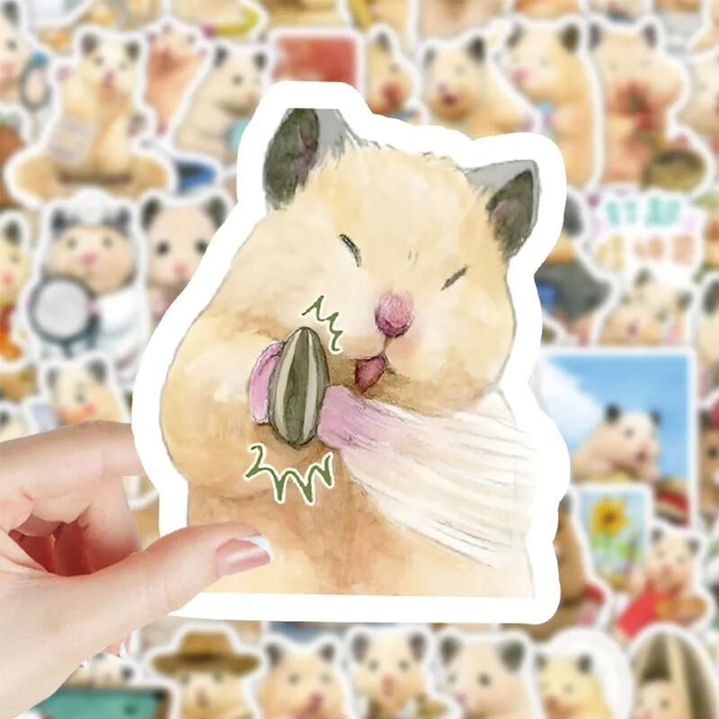 10/30/50/100pcs Super Cute Hamster Cartoon Stickers Kawaii Animal Graffiti Kids Sticker Toy DIY Phone Guitar Water Bottle Decals