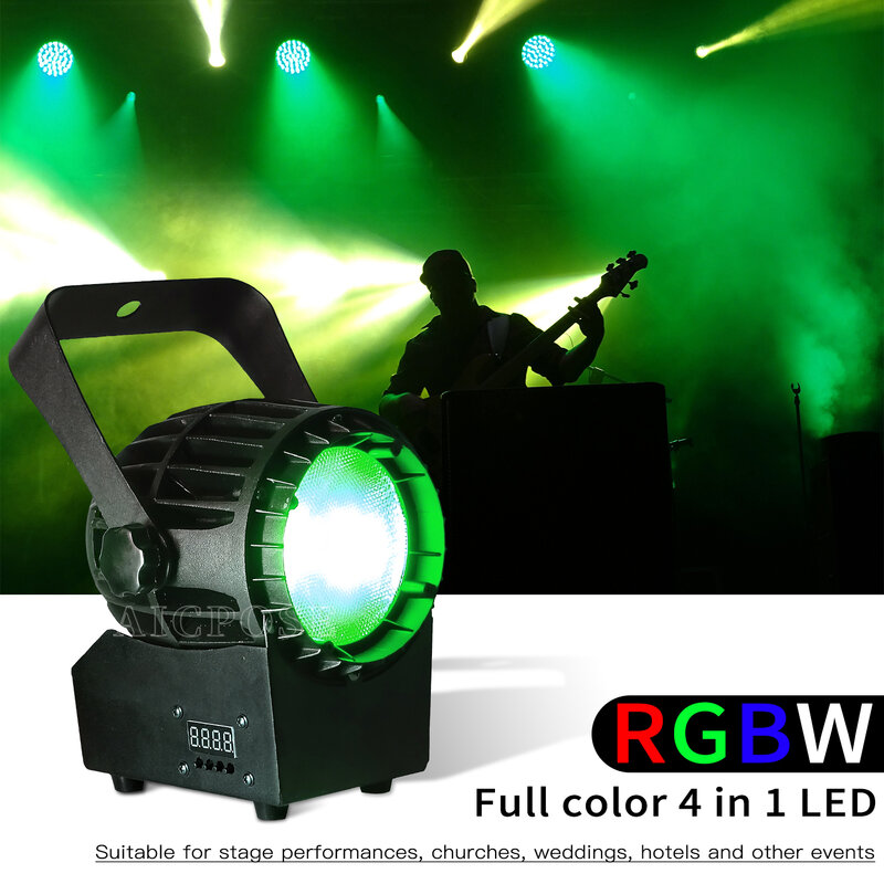 Mini LED Stage Spotlight com porta de celeiro, controle DMX, equipamento de discoteca, RGBW, DMX, 200W, 4 em 1, branco, branco quente, RGBW, 4pcs lotes