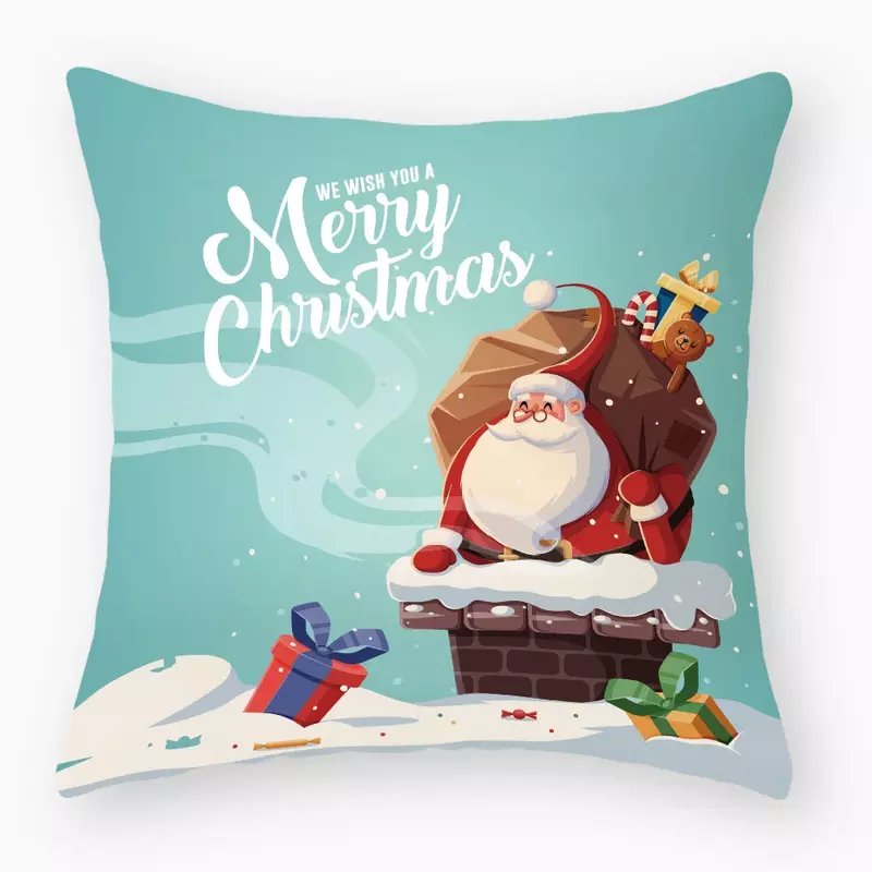 Funda de almohada con estampado navideño, decoración del hogar, coche, sofá, funda de cojín