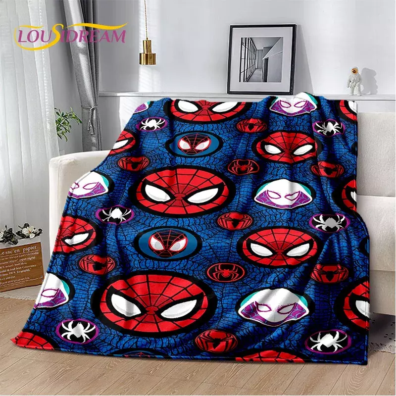Manta de franela suave de dibujos animados de superhéroes de Marvel, vengadores, Spider Man, para cama, dormitorio, sofá, Picnic, regalo para niños
