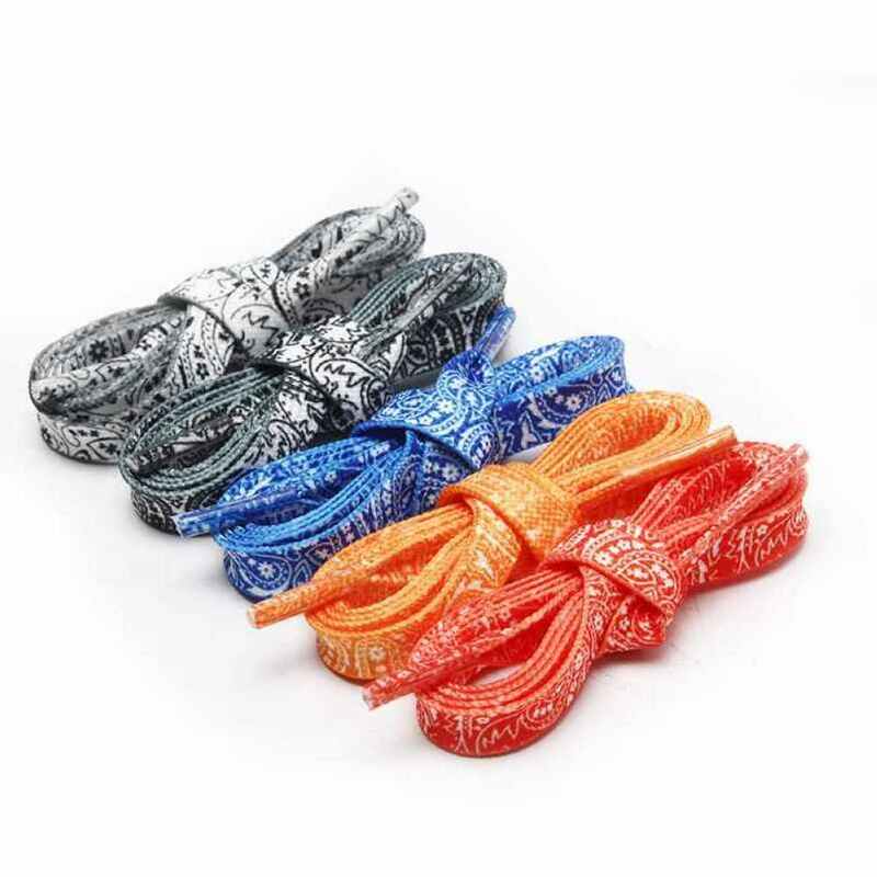 Шнурки с цветами кешью для мужчин и женщин, красные, черные, синие, повседневные спортивные шнурки для баскетбольной обуви с ручной росписью, 120/140 см