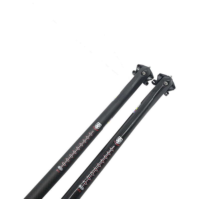 Tiang sadel serat karbon 27.2 // 30.8/31.6mm, tiang sadel sepeda serat karbon 3k matte/gloss untuk sepeda balap 350/4