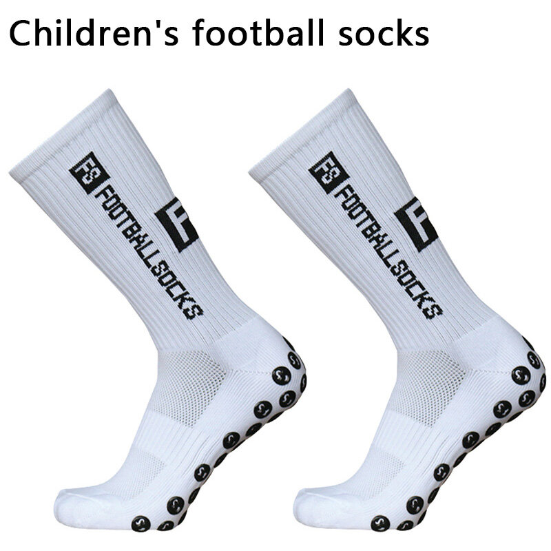 Calcetines de fútbol transpirables para niños y jóvenes, medias cuadradas de silicona con agarre antideslizante, novedad