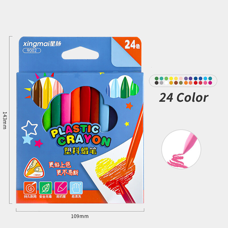 Juego de crayones triangulares de colores, lápiz de colorear Triangular no tóxico seguro para estudiantes y niños, 12/18/24/36 colores