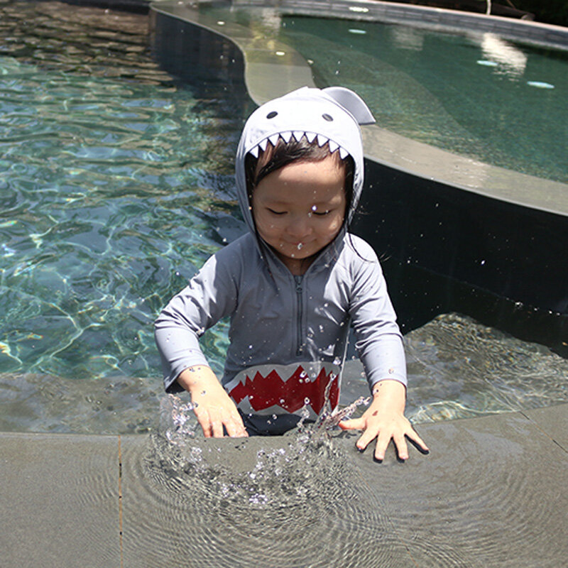 الأطفال قطعة واحدة ملابس السباحة لطيف القرش للطفل/أطفال الفتيان والفتيات الشمس واقية سريعة الجافة بدلة السباحة ثوب السباحة